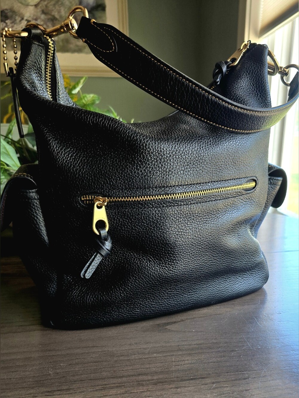 Coach Pennie Convertible Shoulder Bag in Black Pebble Leather With COA - Picture 7 of 13